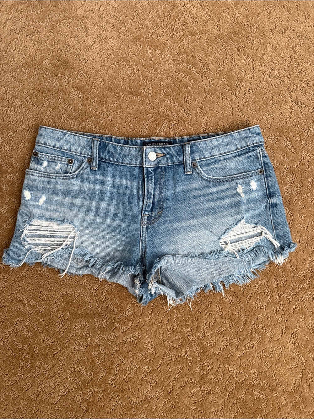Lucky Brand Light Blue Distressed Denim Cutoff Shorts